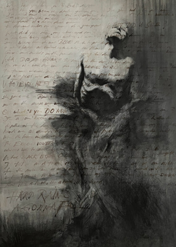 Beitrag zur Ausstellung » A Hard Rain`s A-Gonna Fall «, Künstler interpretieren den Son von Bob Dylan